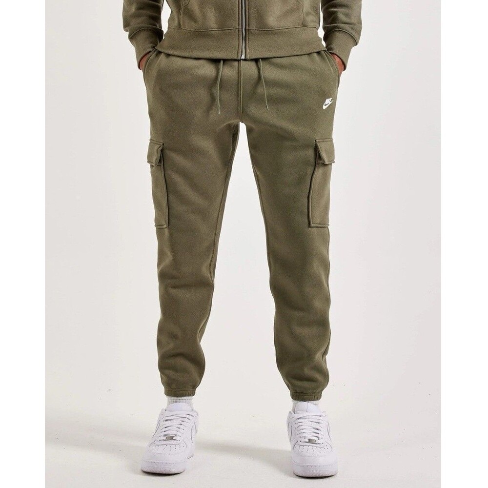 Nike Men’s XL Club Fleece Mid-Rise Oversized Cargo Sweatpants Green